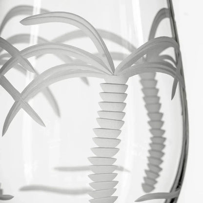 Palm Tree Etched Glassware