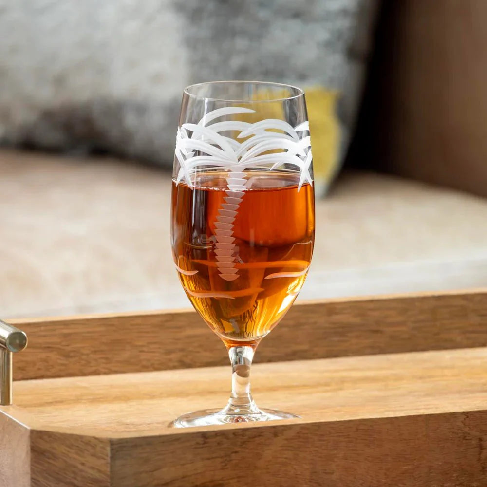 Palm Tree Etched Glassware
