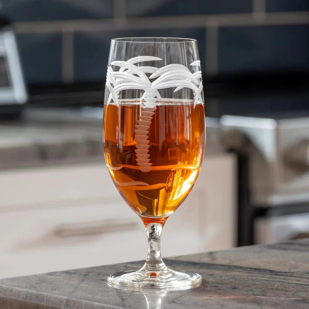 Palm Tree Etched Glassware