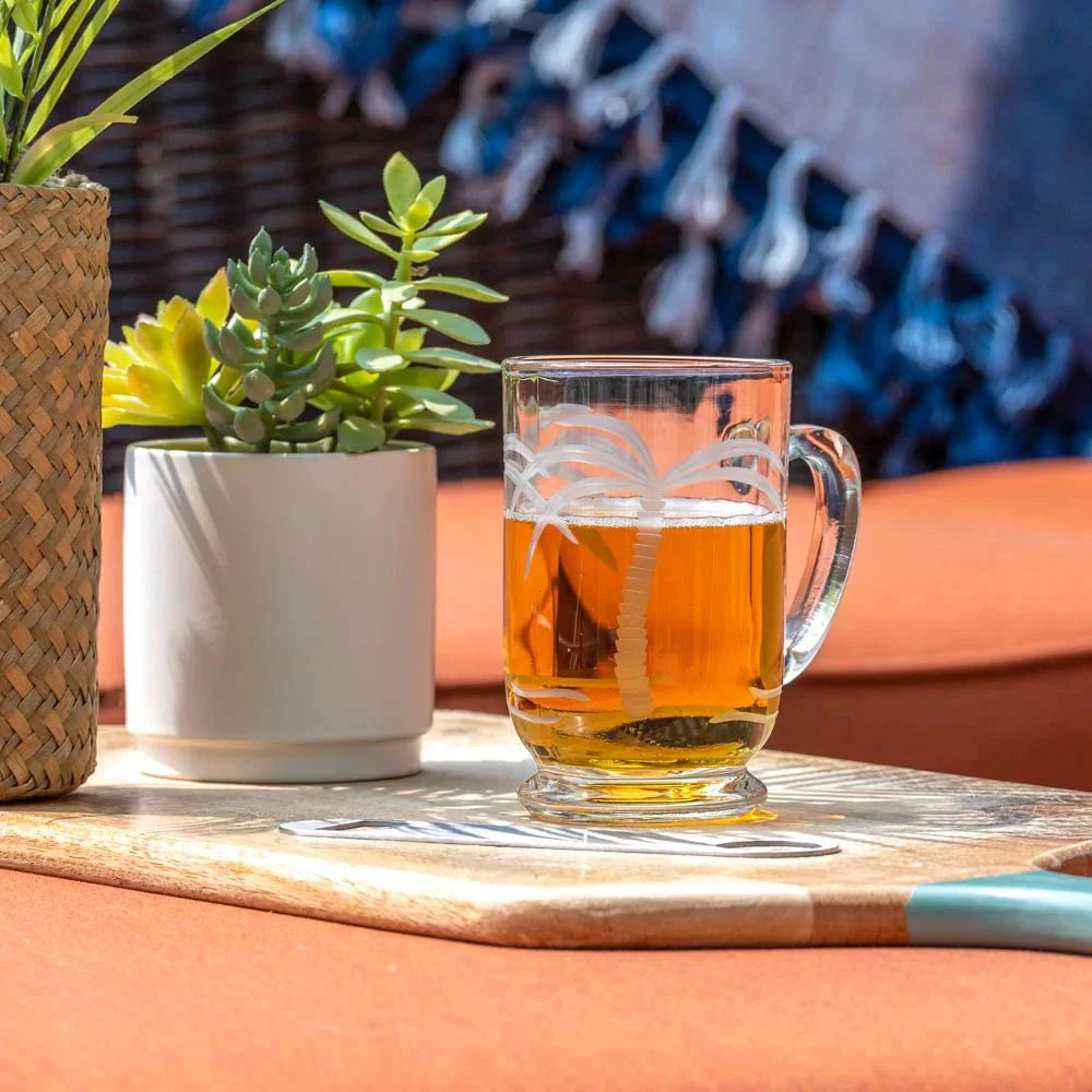 Palm Tree Etched Glassware