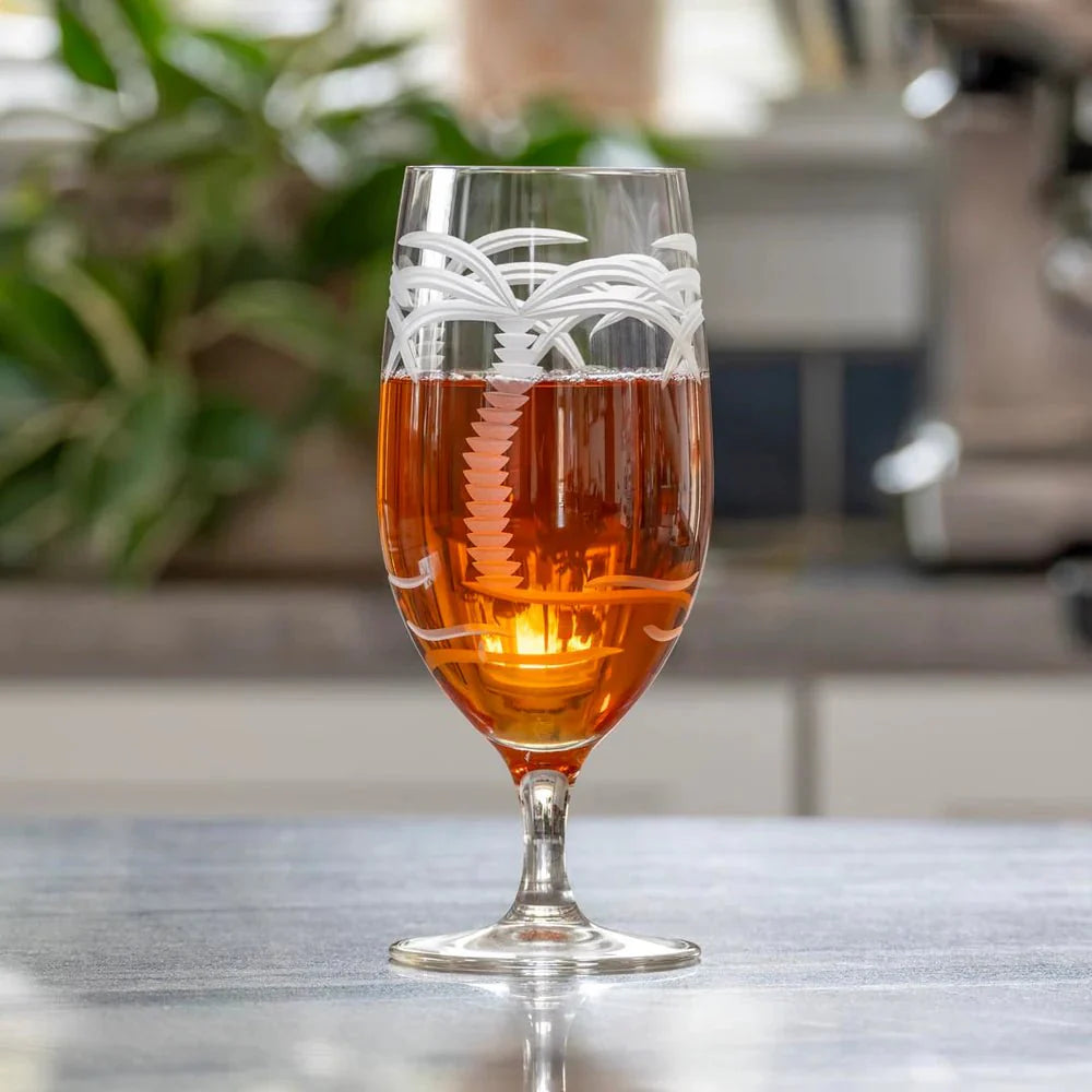 Palm Tree Etched Glassware