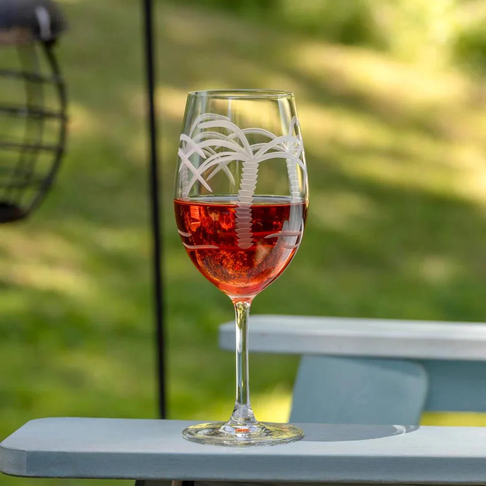 Palm Tree Etched Glassware