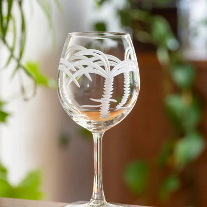 Palm Tree Etched Glassware