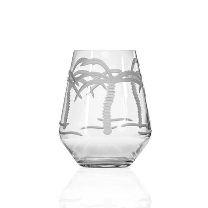 Palm Tree Etched Glassware