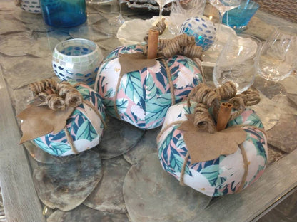 Palm Tree Plant Fabric Pumpkins- Small