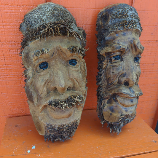 Palm Tree Root Face, Tiki Bar Decor