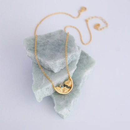Paradise Necklace – 18K Gold Plated with Blue Topaz