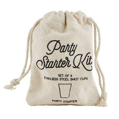 Party Starter Stainless Steel Shot Cups | Set of 4 Shot Glasses in
