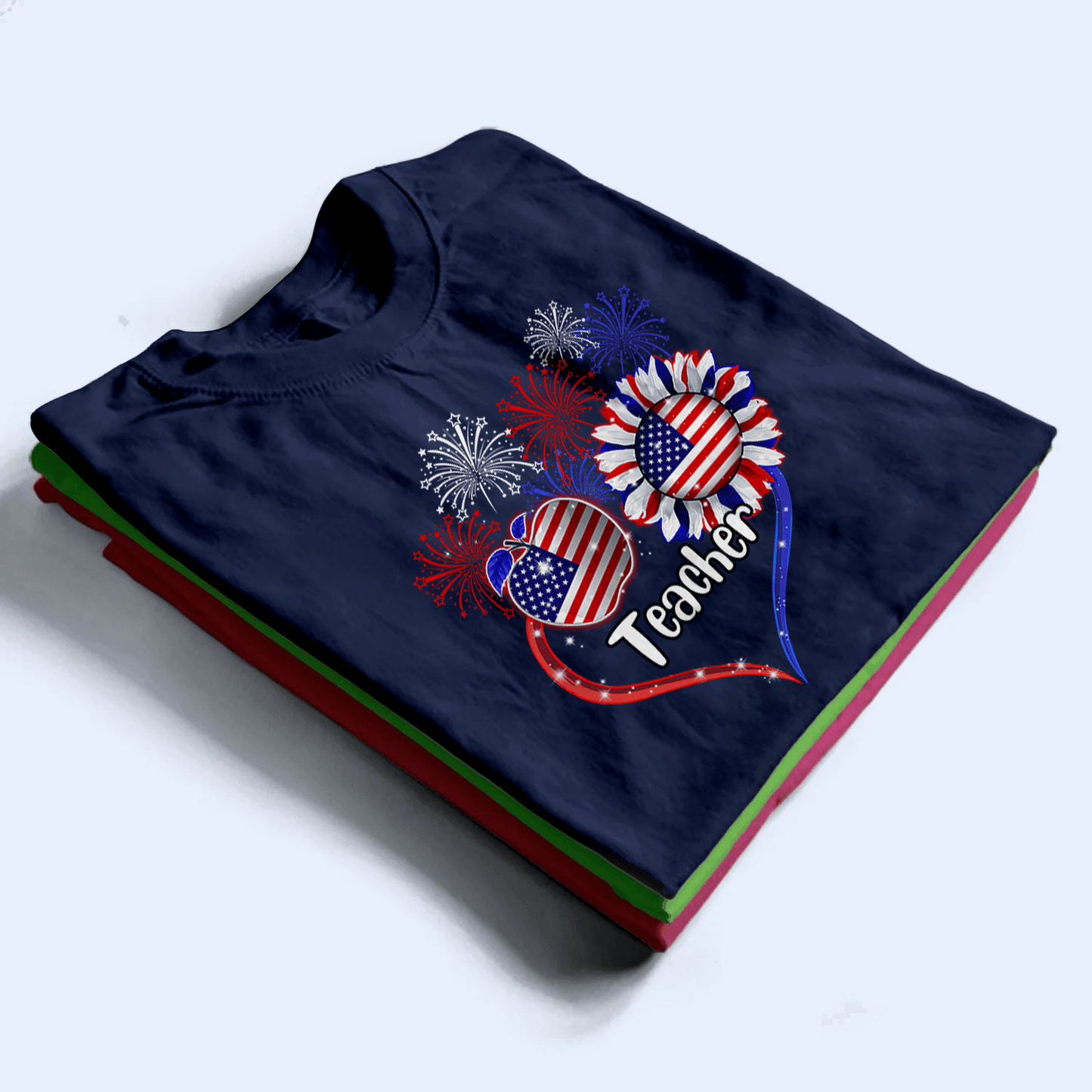 Patriotic Teacher, Fourth 4th Of July, Independence Day - Personalized Custom T Shirt - Birthday, Loving, Funny Gift for Teacher, Kindergarten, Preschool, Pre K, Paraprofessional
