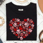 Paw Print Heart, Pets, Dogs, Cats, Comfort Colors Tshirt, Valentine's Day