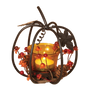 Metal Pumpkin with Glass Candle Holder