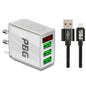 PBG 3 port LED Display Wall Charger and XL10FT Charger Compatible for Iphone Cable Bundle