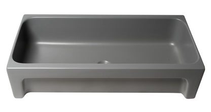 ALFI brand  AB36TRGM 36" Grey Matte Above Mount Fireclay Bathroom Trough Sink