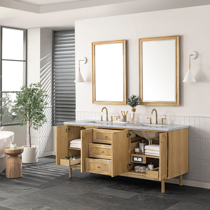 Laurent 72" Double Vanity Cabinet, Light Natural Oak