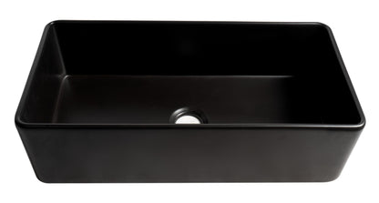 ALFI brand ABF3618 Smooth Apron 36" x 18" Single Bowl Fireclay Farm Sink