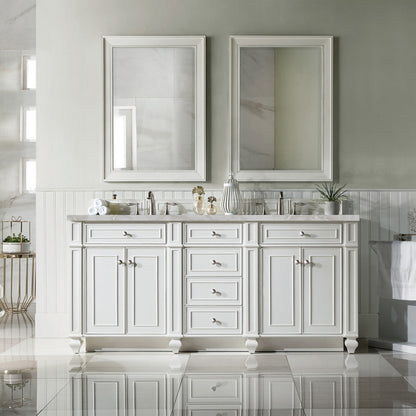 Bristol 72" Double Vanity Cabinet, Bright White