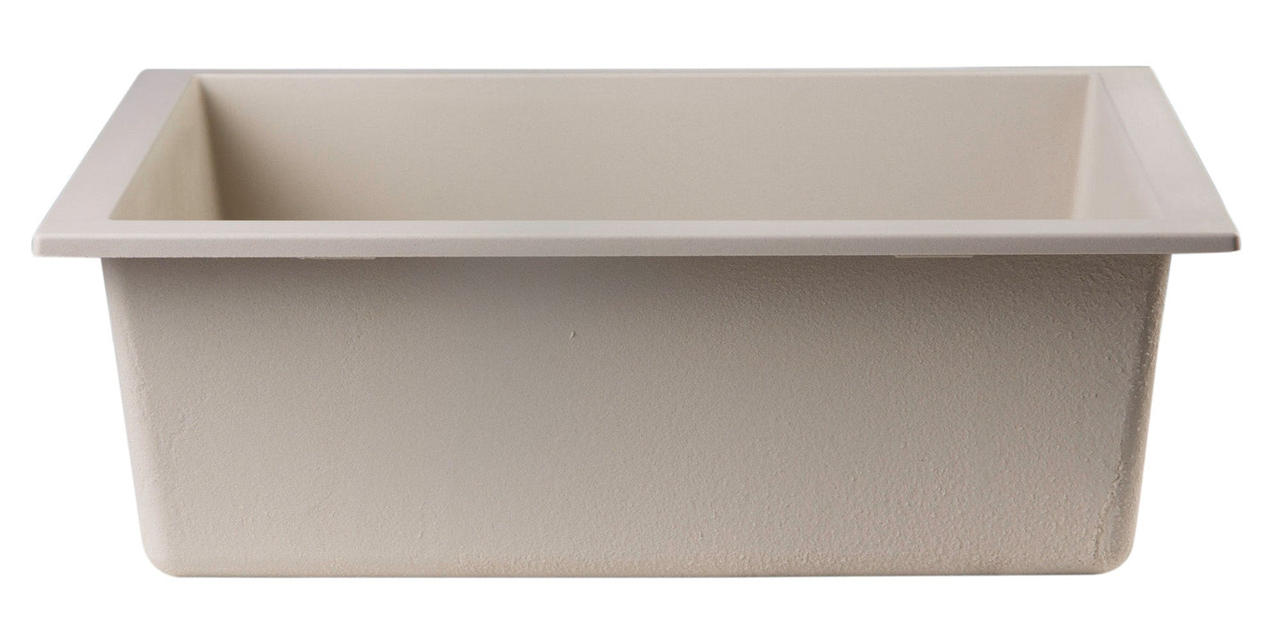 ALFI brand AB2420UM 24" Undermount Single Bowl Granite Composite Kitchen Sink