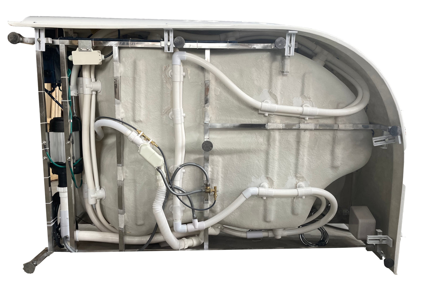 EAGO AM124ETL-R 6 ft Left Drain Corner Acrylic White Whirlpool Bathtub for Two