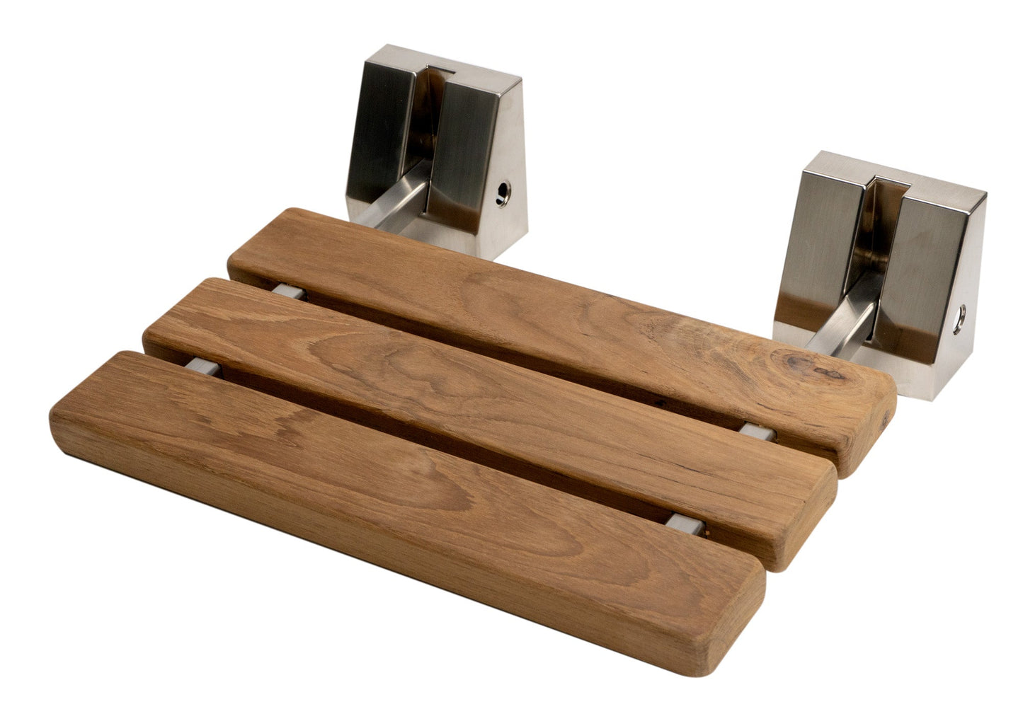 ALFI brand ABS16S 16" Wide Foldable Teak Shower Seat with Square Hardware