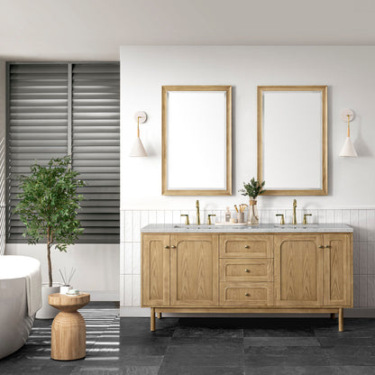 Laurent 72" Double Vanity Cabinet, Light Natural Oak