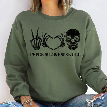 Peace Love Skull Vintage Halloween Sweatshirt