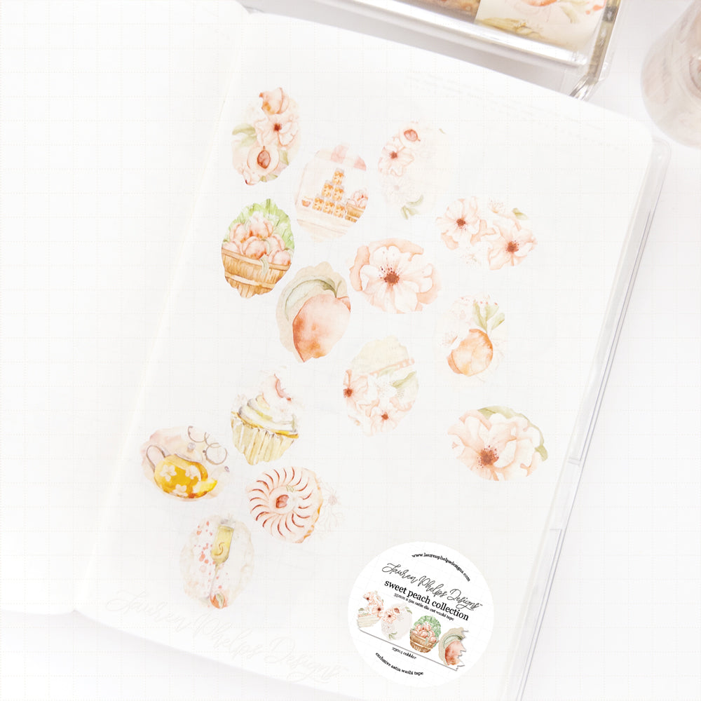 Sweet Peach 'Cobbler' Premium Satin Die Cut Washi 35mm fruit