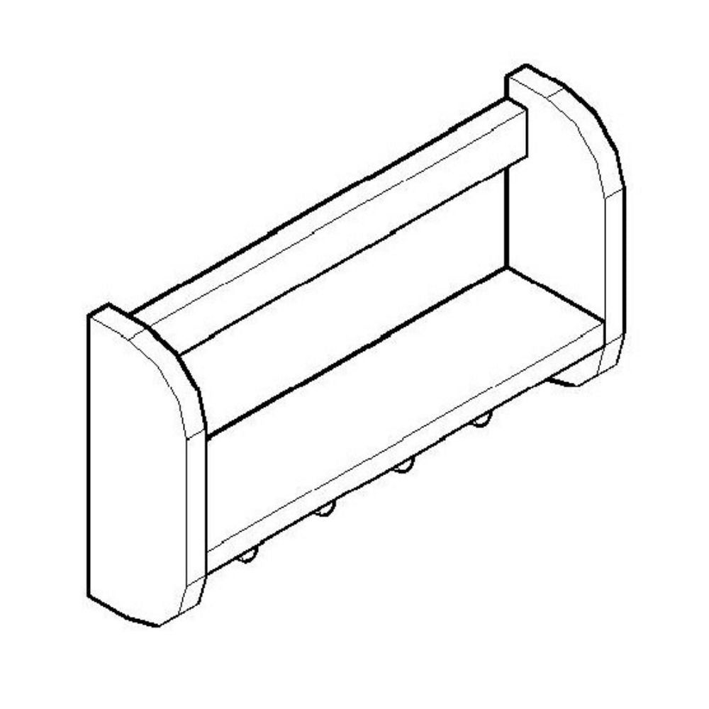 ALFI brand  AB5508 18" Wall Mounted Wooden Shelf & Hooks Bathroom Accessory