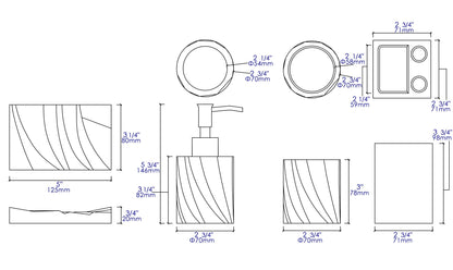 ALFI brand  ABCO1019 4 Piece Solid Concrete Gray Matte Bathroom Accessory Set