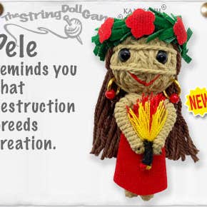 Pele the Goddess of Volcanoes String Doll Keychain