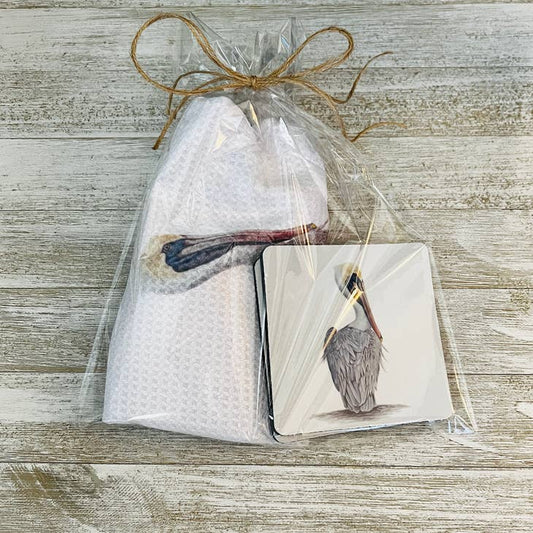 Pelican Towel and Coasters