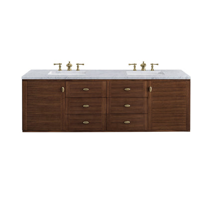 Amberly 72" Double Vanity Cabinet, Mid-Century Walnut