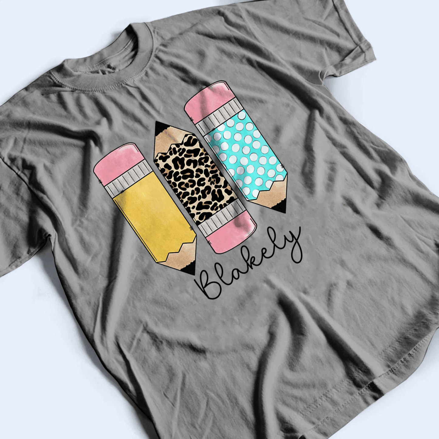 Pencils Back to School - Personalized Custom T Shirt - Birthday, Loving, Funny Gift for Teacher, Kindergarten, Preschool, Pre K, Paraprofessional