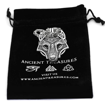 Viking Wolf Head Necklace