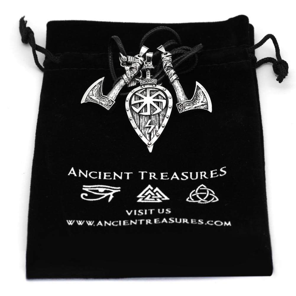 Vikings Axes and Shield Pendant Necklace