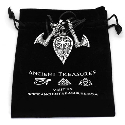 Vikings Axes and Shield Pendant Necklace