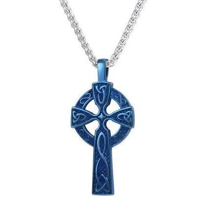 Celtic Triquetra Irish Cross Stainless Steel Pendant Necklace