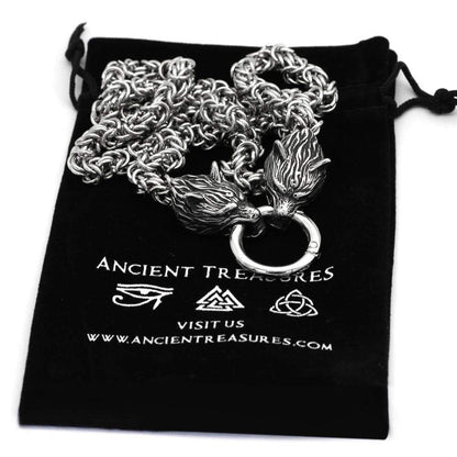 Vikings Wolf Head Stainless Steel Chain