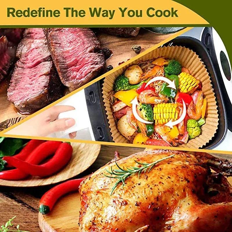 Air Fryer Paper Accessories Airfryer Baking Paper Disposable Liners, Non stick Parchment Aerogrill Paper for Convection Oven