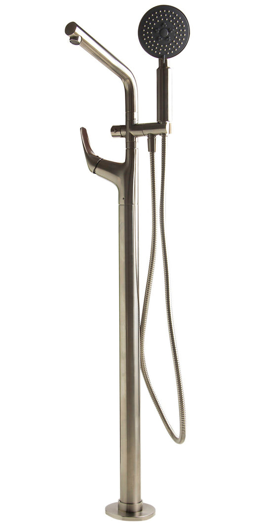 ALFI brand AB2758 Floor Mounted Tub Filler + Mixer /w additional Hand Held Shower Head