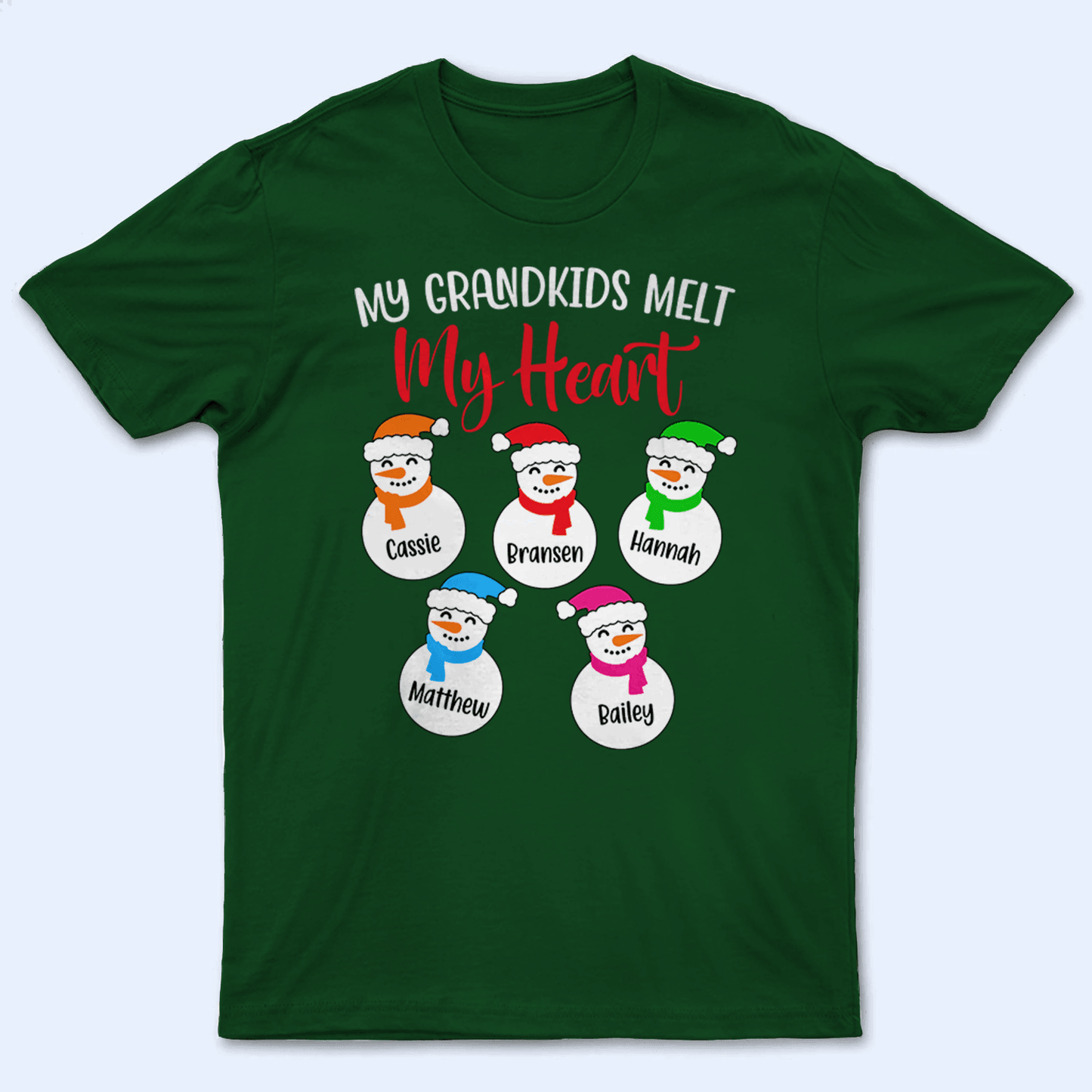 Personalized My Grandkids Melt My Heart - Personalized Custom T Shirt - Christmas, Loving, Funny Gift for Grandma/Nana/Mimi, Mom, Wife, Grandparent