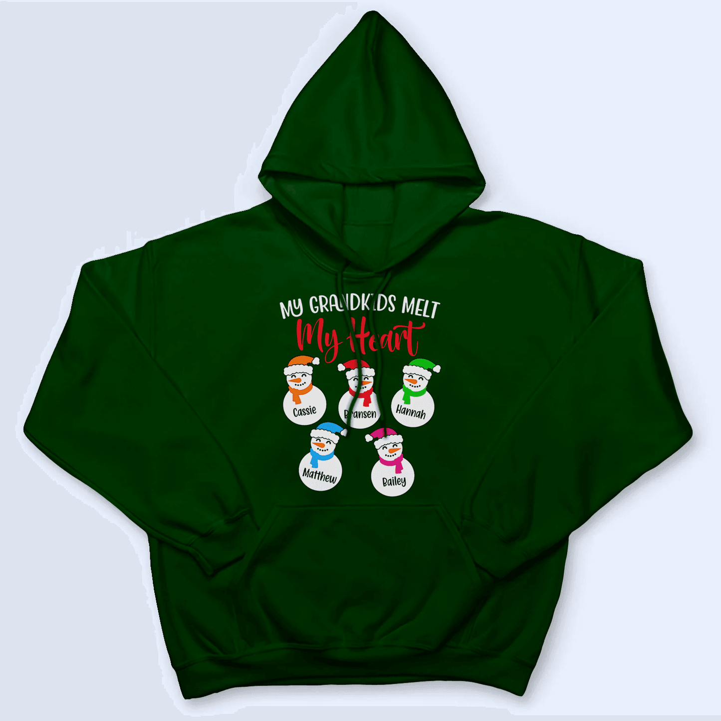 Personalized My Grandkids Melt My Heart - Personalized Custom T Shirt - Christmas, Loving, Funny Gift for Grandma/Nana/Mimi, Mom, Wife, Grandparent