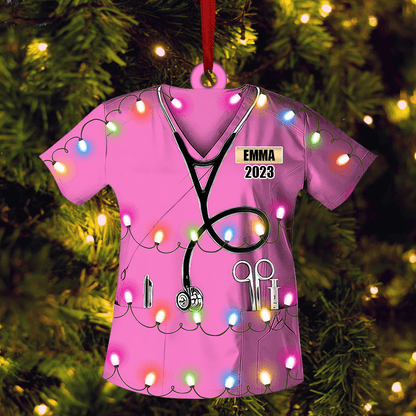 Personalized Nurse Uniform Christmas Ornament - Custom Shaped Ornament Acrylic - Christmas Gift for Nurse, CNA, Healthcare, Registered RN