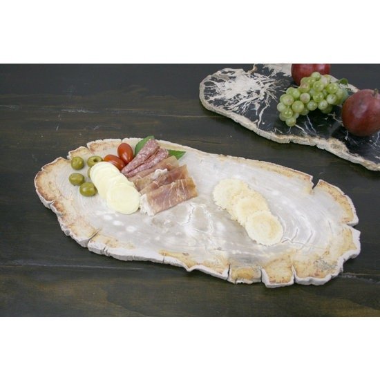 Petrified Wood Slice Charcuterie Cheese Board
