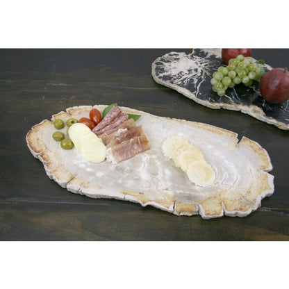 Petrified Wood Slice Charcuterie Cheese Board