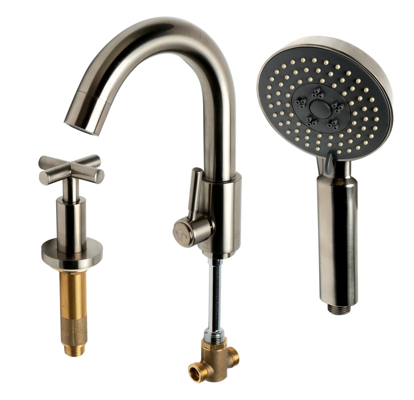 ALFI brand AB2503 Deck Mounted Tub Filler with Hand Held Showerhead