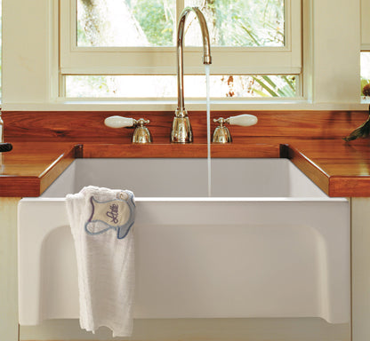 ALFI brand AB2418ARCH Arched Apron Thick Wall Fireclay Single Bowl Farm Sink