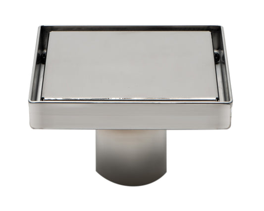 ALFI brand  ABSD55B-BSS 5" x 5" Modern Square Polished Stainless Steel Shower Drain with Solid Cover