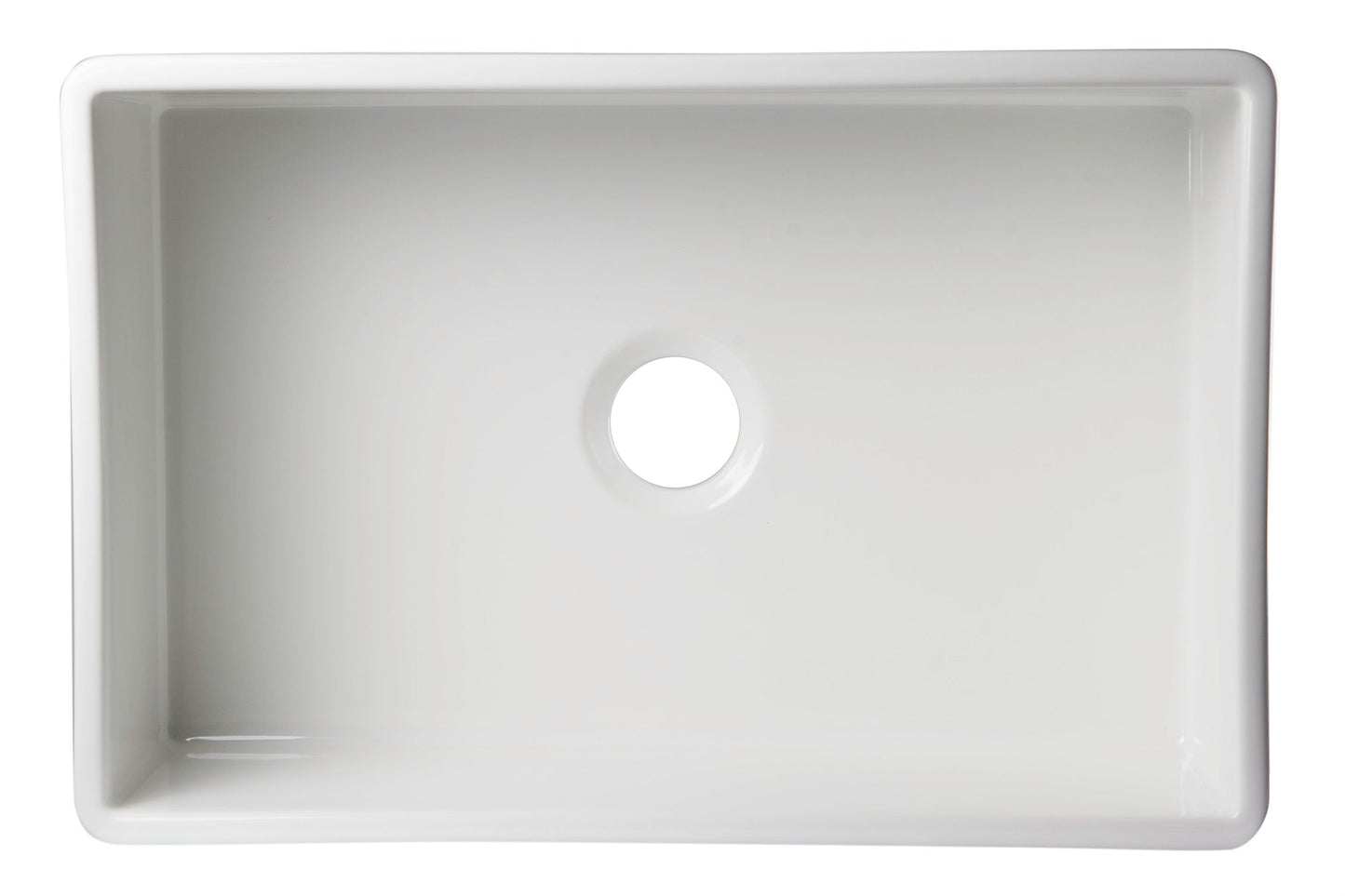 ALFI brand AB511 AB511-W White 30" Decorative Lip Apron Single Bowl Fireclay Farmhouse Kitchen Sink