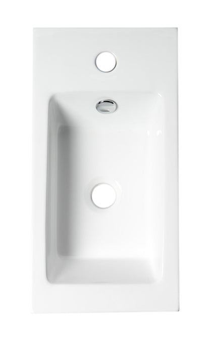 ALFI brand  ABC116 White 20" Small Rectangular Wall Mounted Ceramic Sink with Faucet Hole