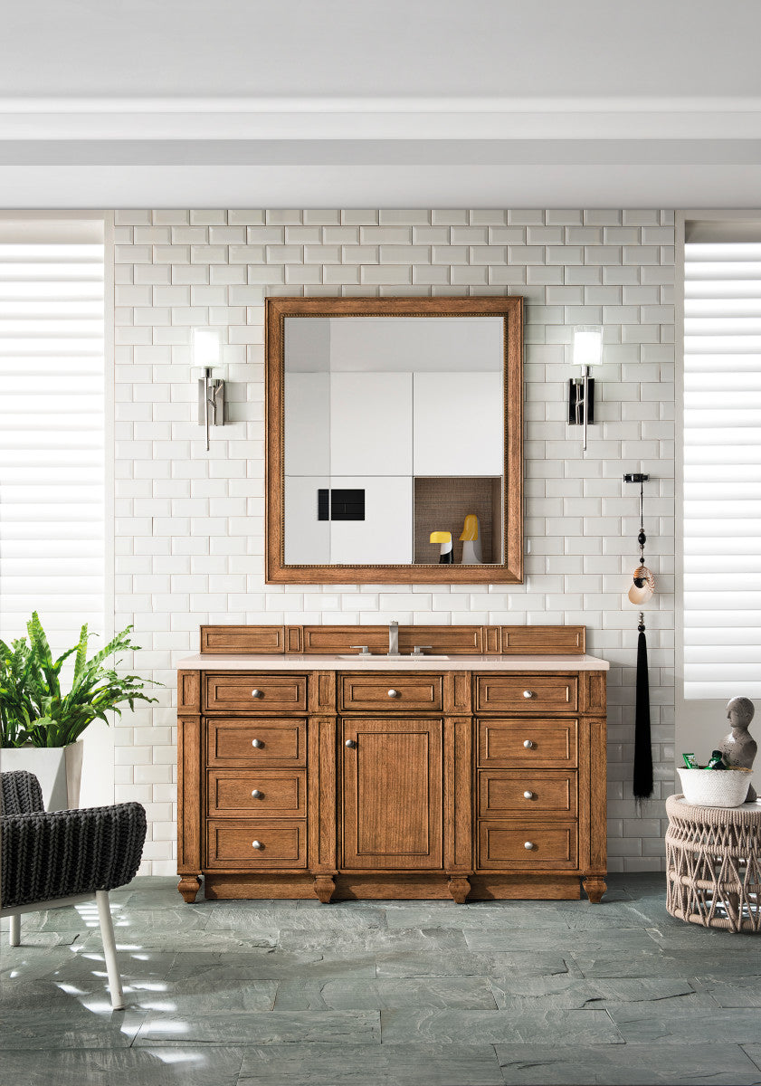 Bristol 60" Single Vanity Cabinet, Bright White